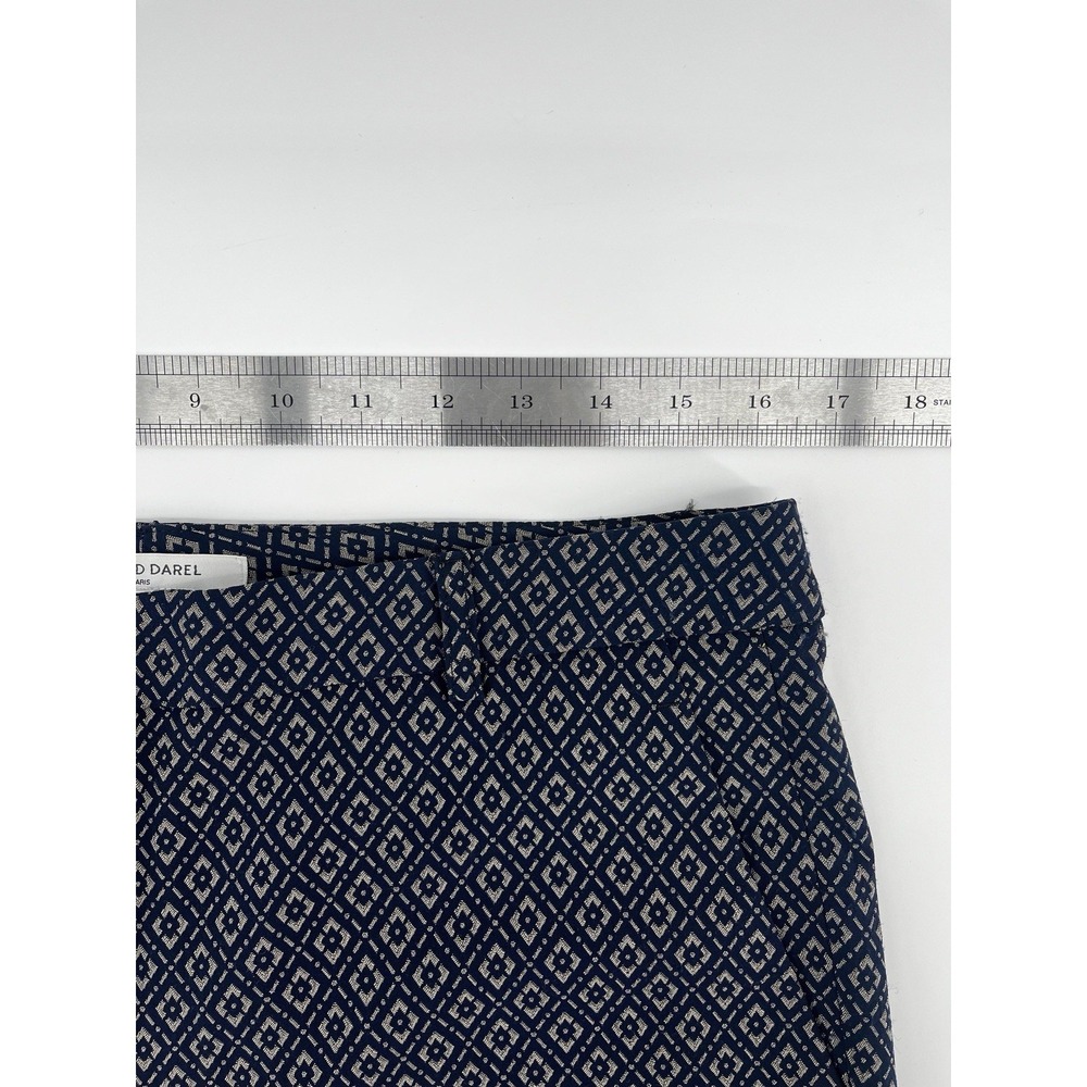 Gerard Darel Paris Andra Geometric‎ Print Trousers Navy White Size 42 - Picture 8 of 11